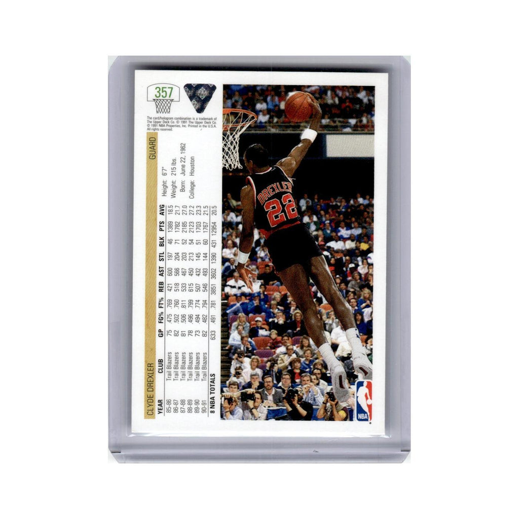 Clyde Drexler 1991 Upper Deck #357 Portland Trail Blazers Basketball Card NM