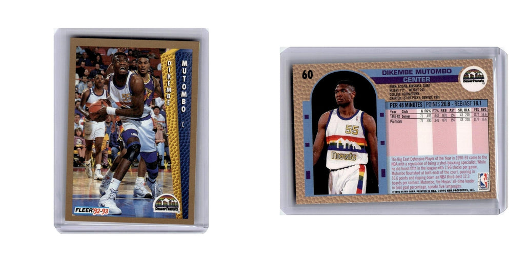 Dikembe Mutombo 1992 Fleer #60 Denver Nuggets Basketball Card NM