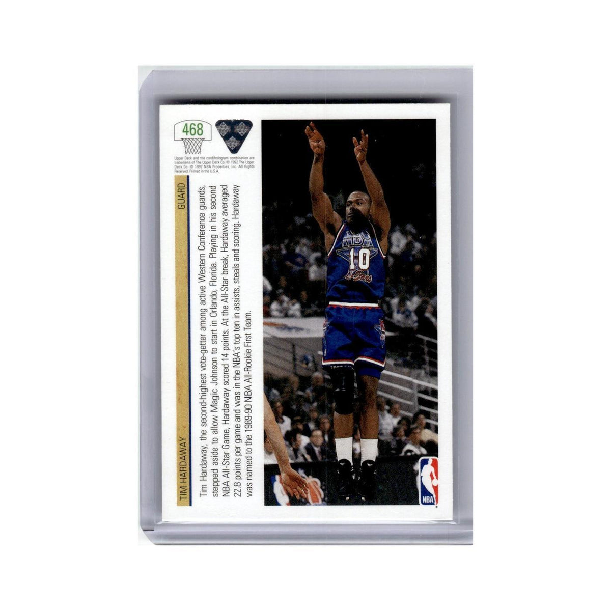 Tim Hardaway 1991 Upper Deck #468 Golden State Warriors Basketball Card NM