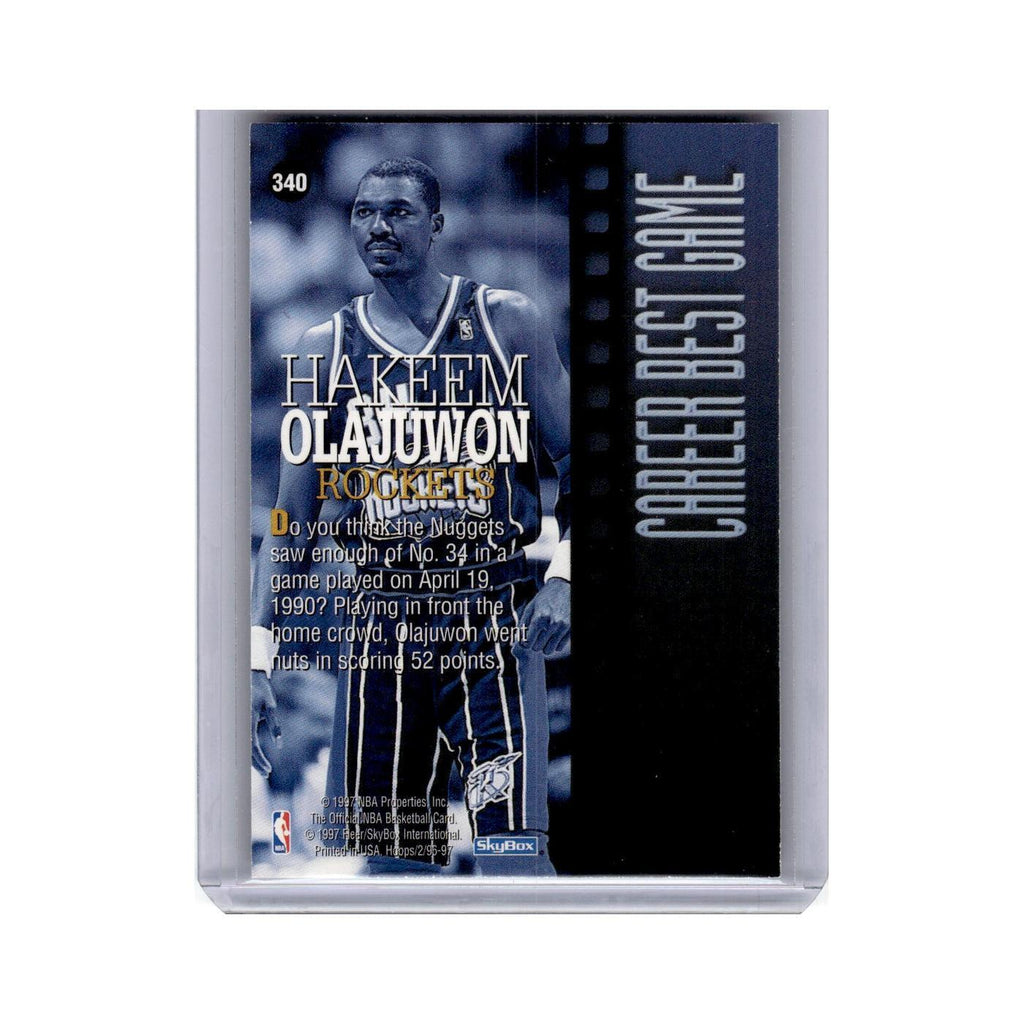 Hakeem Olajuwon 1996 Hoops #340 Houston Rockets Basketball Card NM