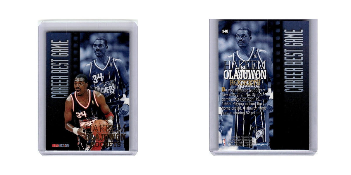 Hakeem Olajuwon 1996 Hoops #340 Houston Rockets Basketball Card NM