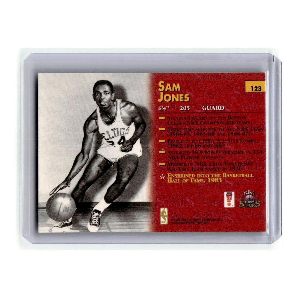 Sam Jones 1996 Topps Stars #123 Boston Celtics Basketball Card NM