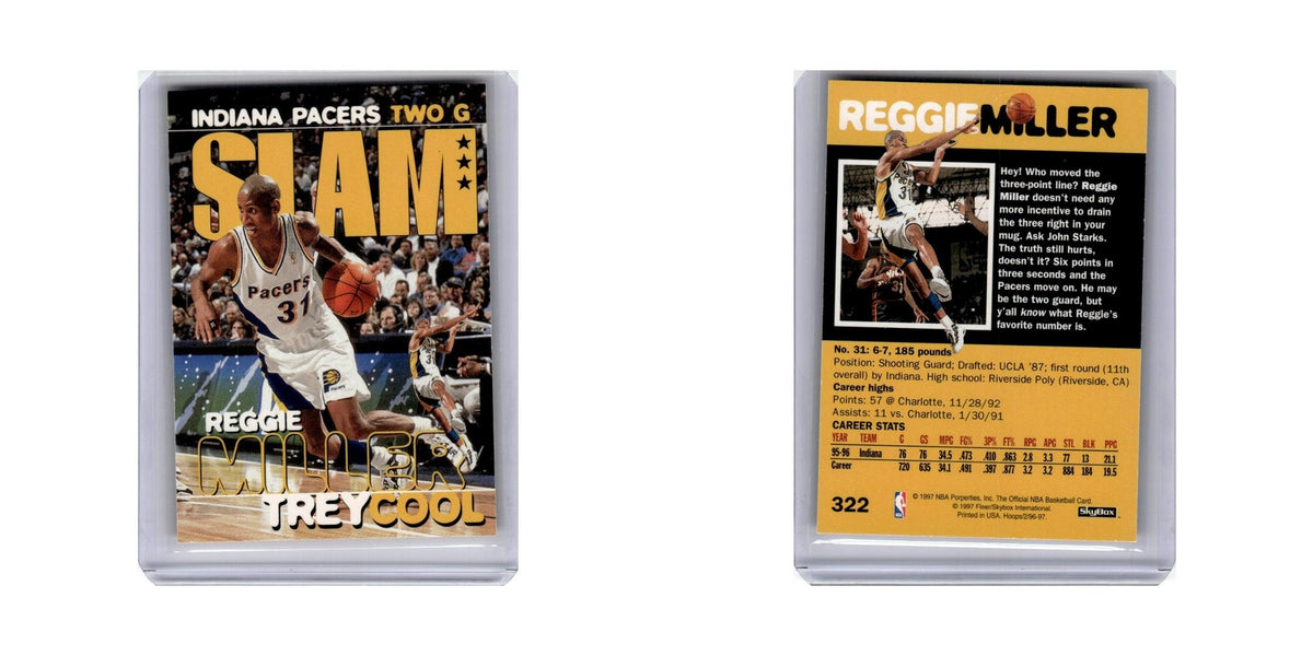 Reggie Miller 1996 SkyBox #322 Indiana Pacers Basketball Card NM