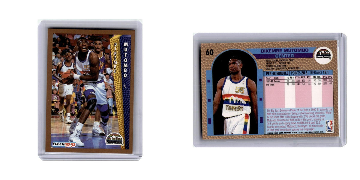 Dikembe Mutombo 1992 Fleer #60 Denver Nuggets Basketball Card NM