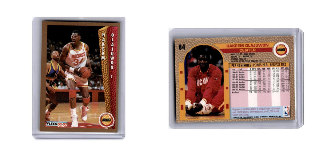 Hakeem Olajuwon 1992 Fleer #84 Houston Rockets Basketball Card NM
