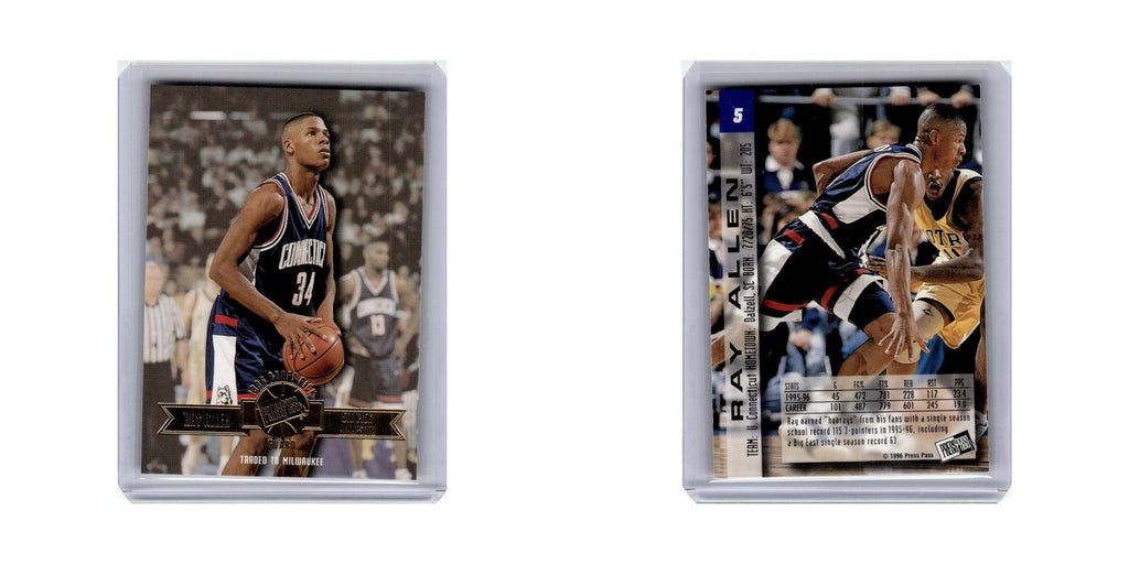 Ray Allen 1996 Press Pass #5 Connecticut Huskies Basketball Card NM