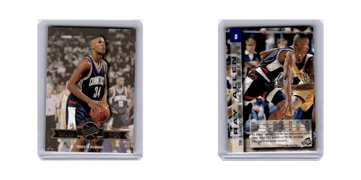 Ray Allen 1996 Press Pass #5 Connecticut Huskies Basketball Card NM