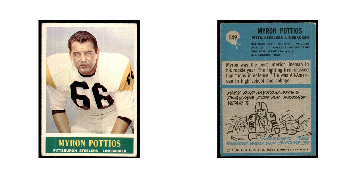 1964 Philadelphia Myron Pottios Football Cards #149
