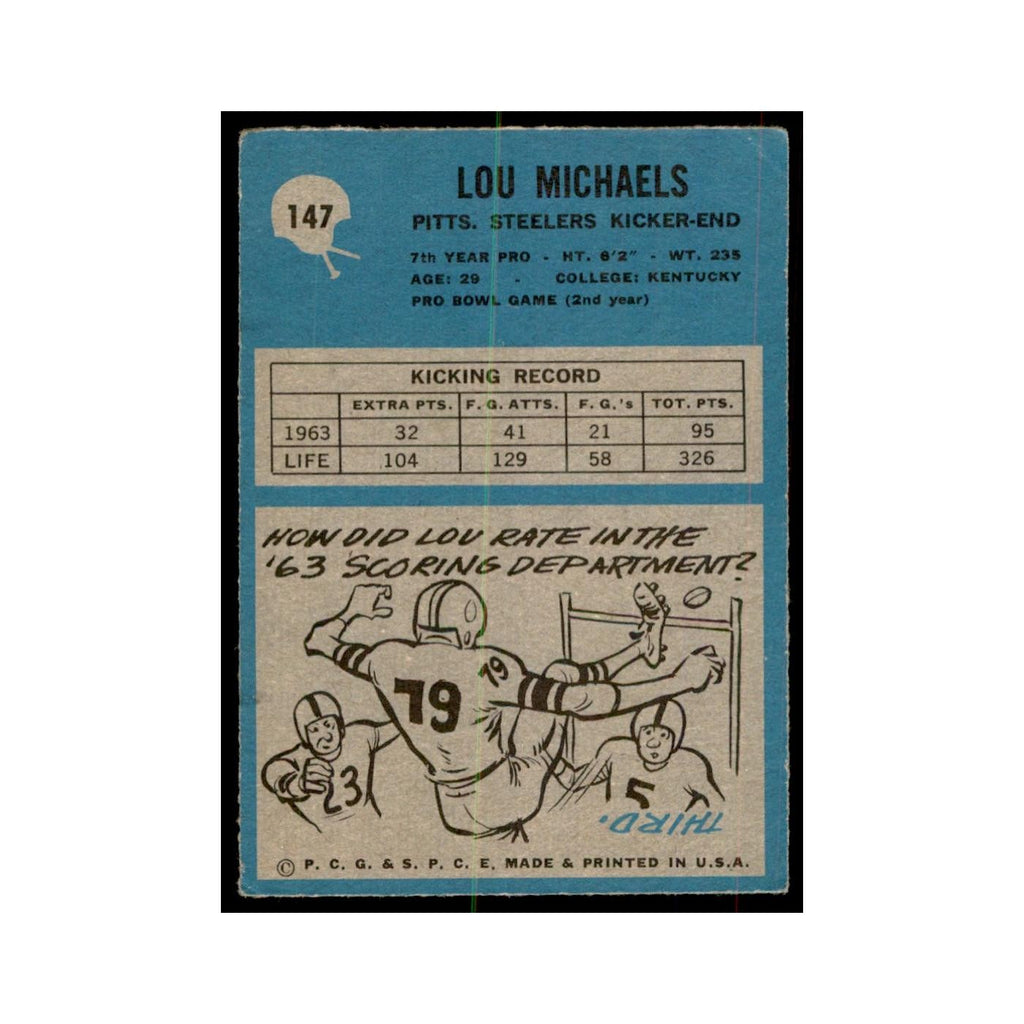 1964 Philadelphia Lou Michaels Football Cards #147