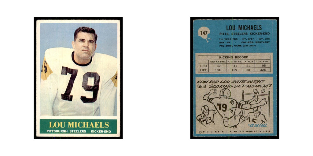 1964 Philadelphia Lou Michaels Football Cards #147