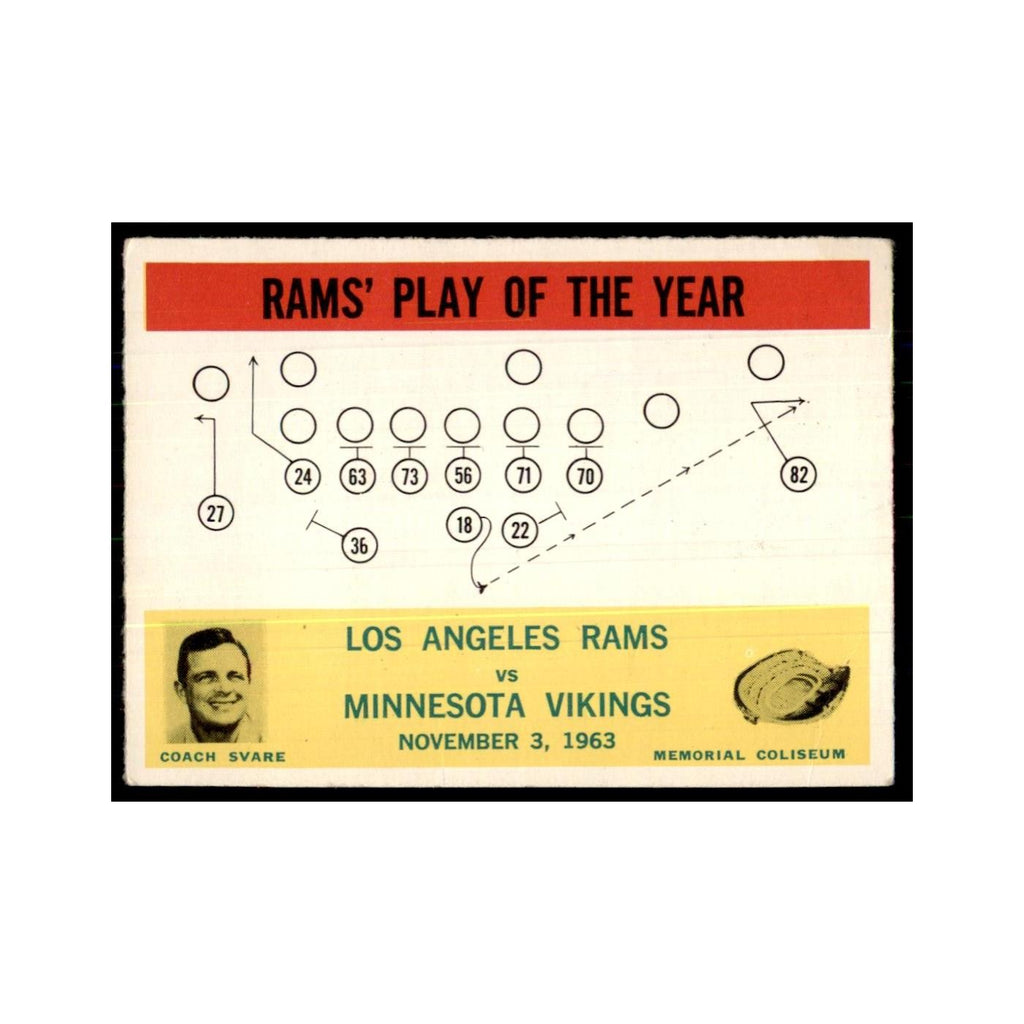 1964 Philadelphia Rams Play of the Year - Harland Svare Football Cards #98
