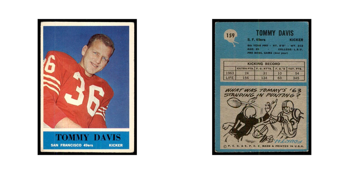 1964 Philadelphia Tommy Davis Football Cards #159
