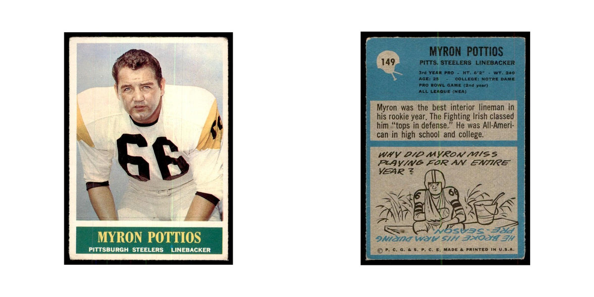 1964 Philadelphia Myron Pottios Football Cards #149