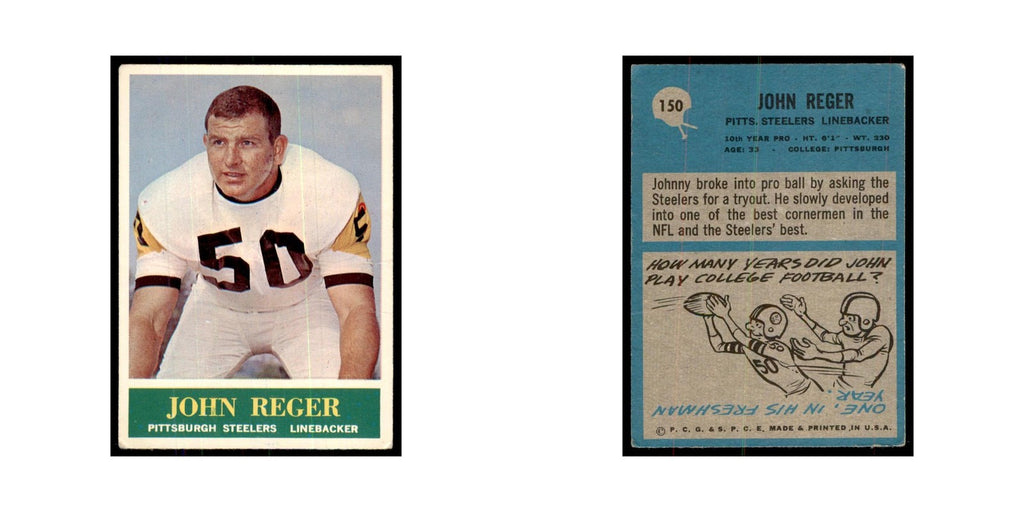 1964 Philadelphia John Reger Football Cards #150