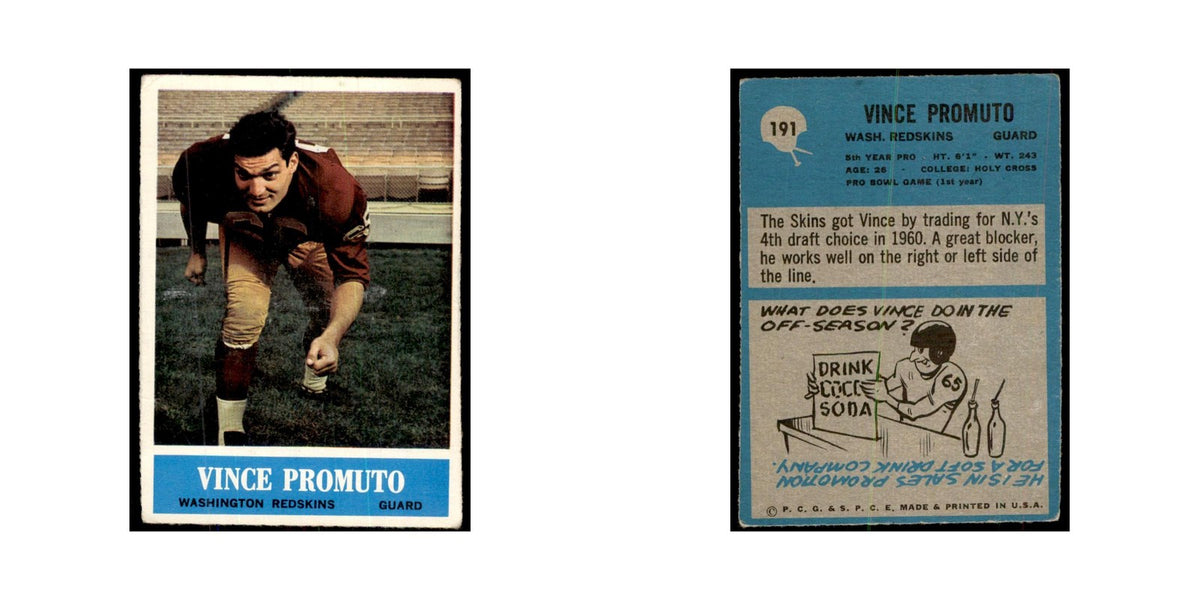 1964 Philadelphia Vince Promuto Football Cards #191