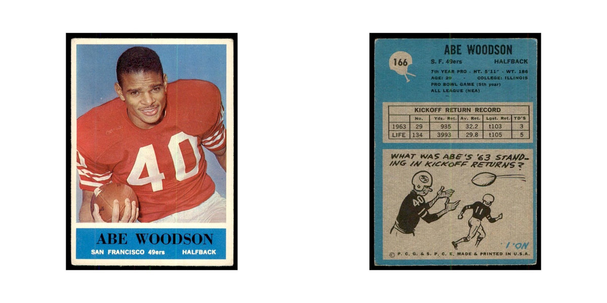 1964 Philadelphia Abe Woodson Football Cards #166