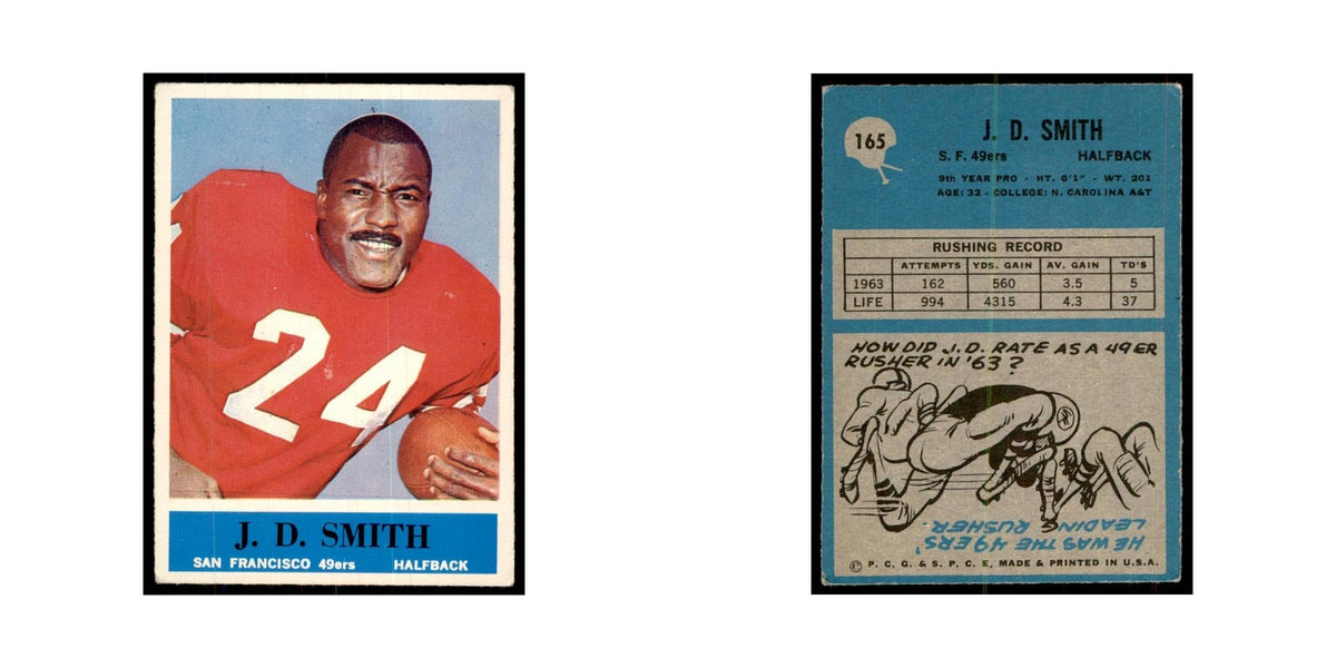 1964 Philadelphia J.D. Smith Football Cards #165