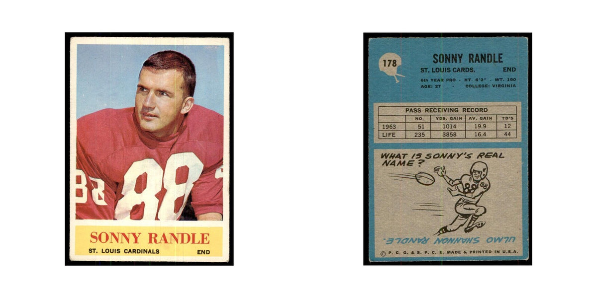 1964 Philadelphia Sonny Randle Football Cards #178