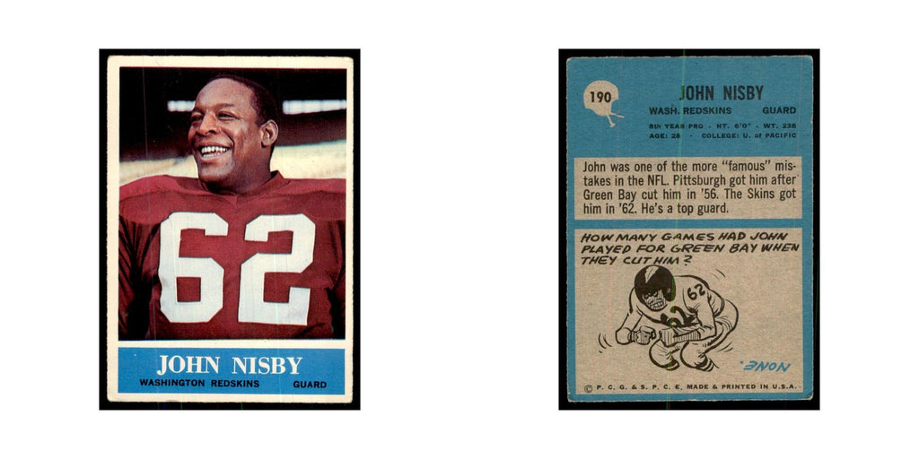 1964 Philadelphia John Nisby Football Cards #190