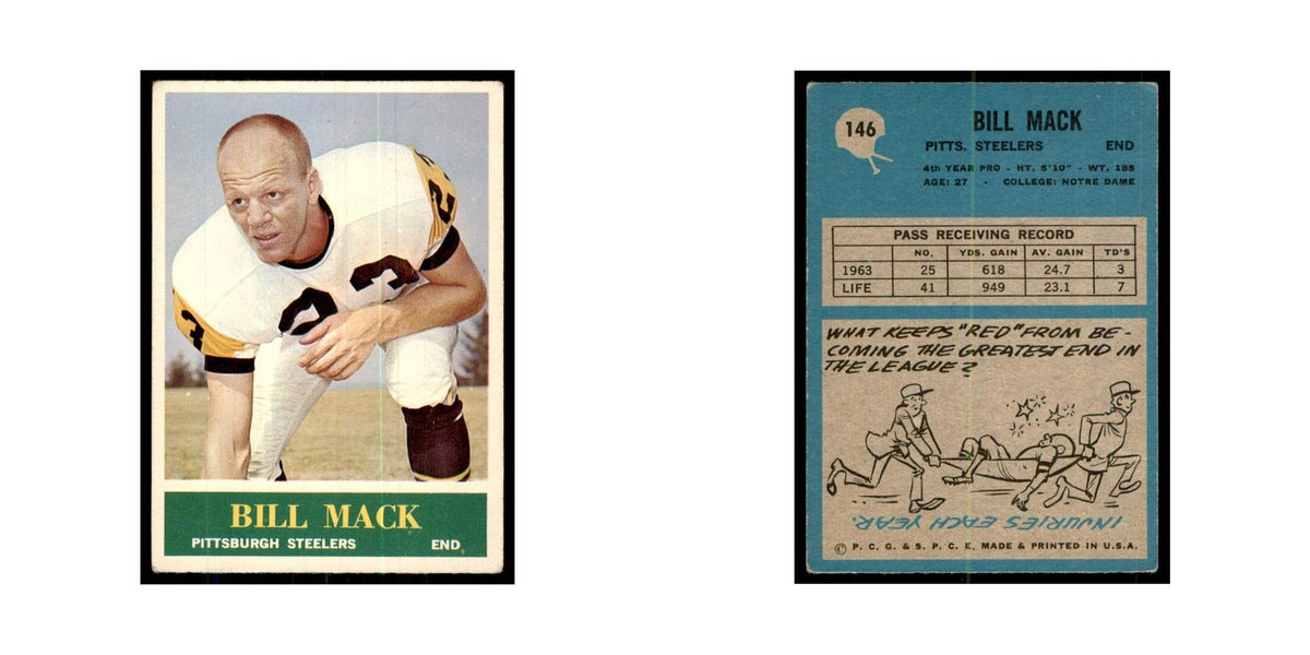 1964 Philadelphia Bill Mack Football Cards #146