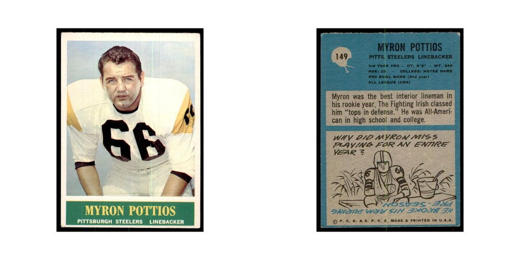 1964 Philadelphia Myron Pottios Football Cards #149