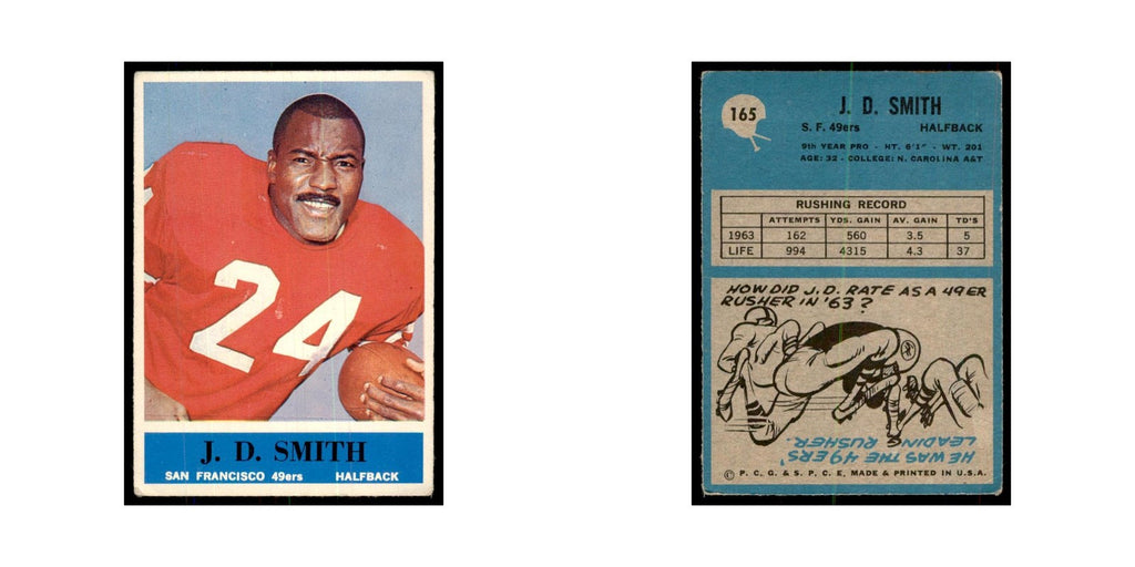 1964 Philadelphia J.D. Smith Football Cards #165
