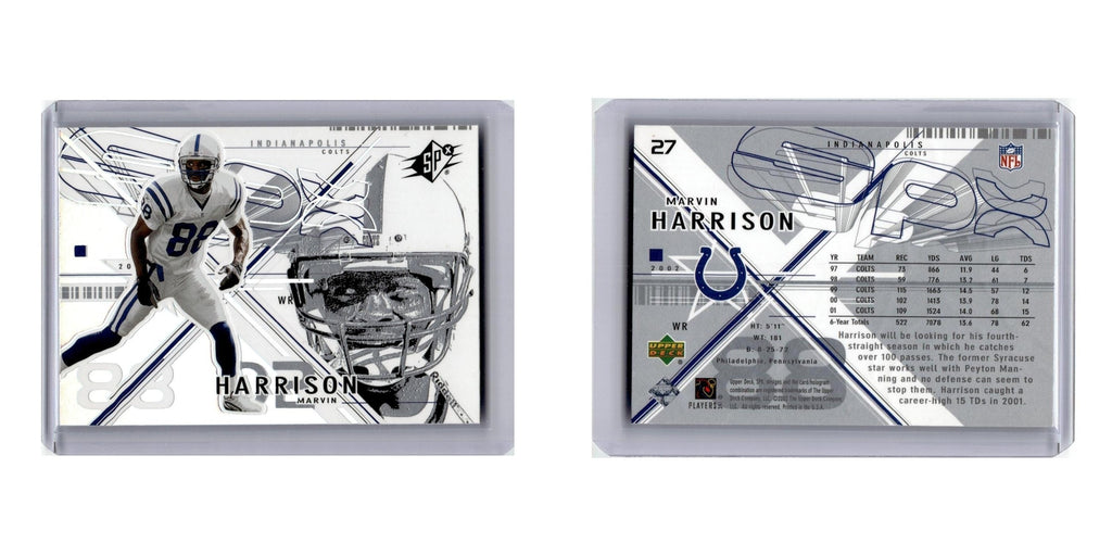 Marvin Harrison 2002 SPx #27 Indianapolis Colts Football Card NM
