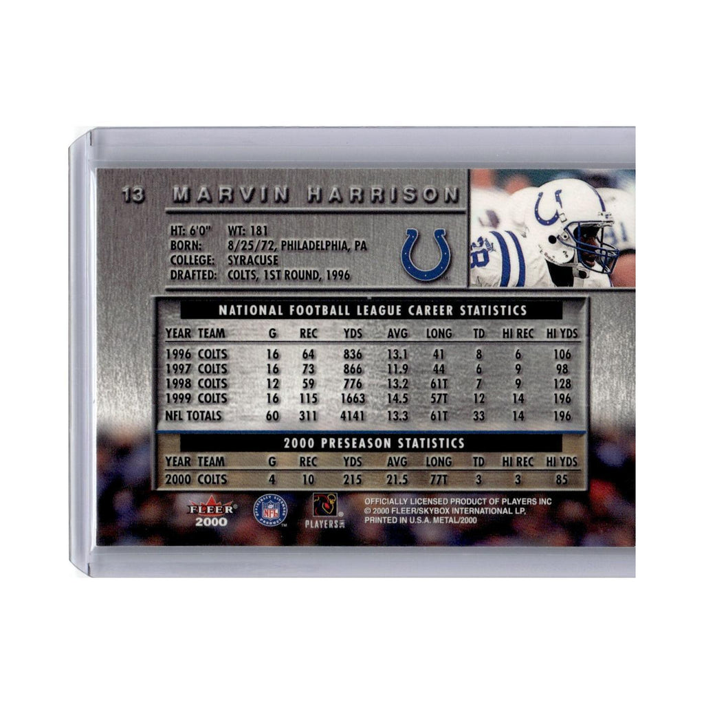 Marvin Harrison 2000 Metal #13 Indianapolis Colts Football Card NM