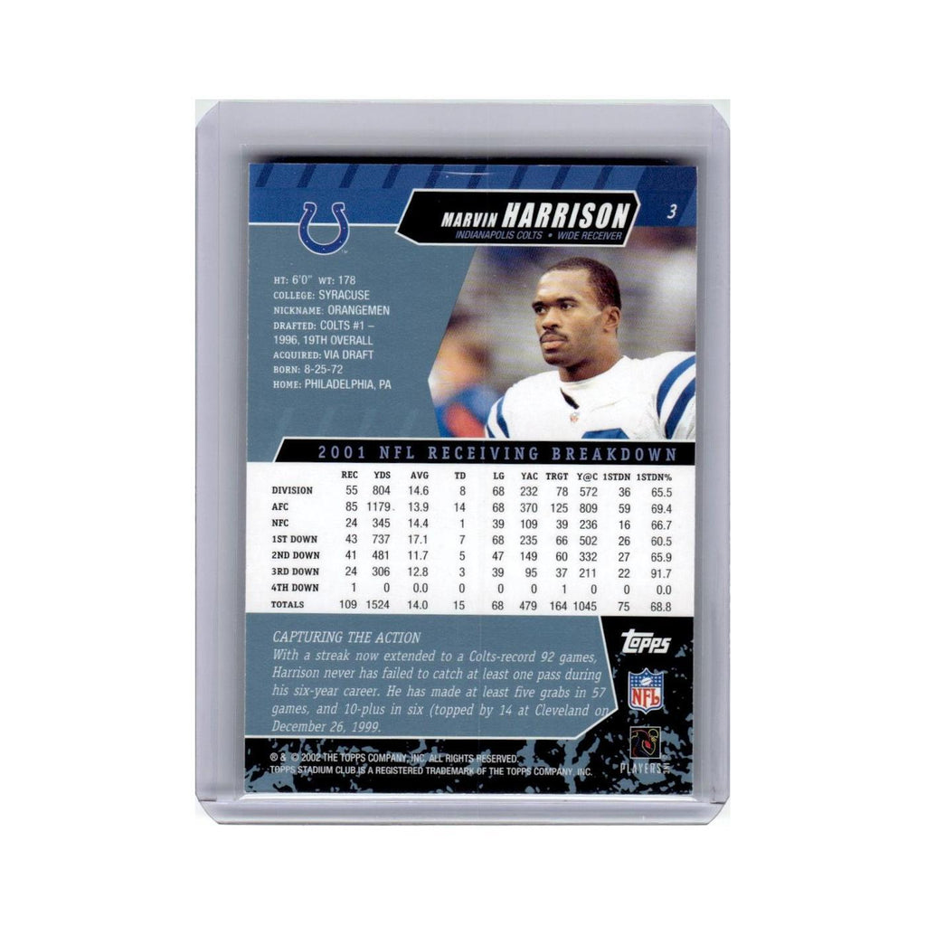 Marvin Harrison 2002 Stadium Club #3 Indianapolis Colts Football Card NM