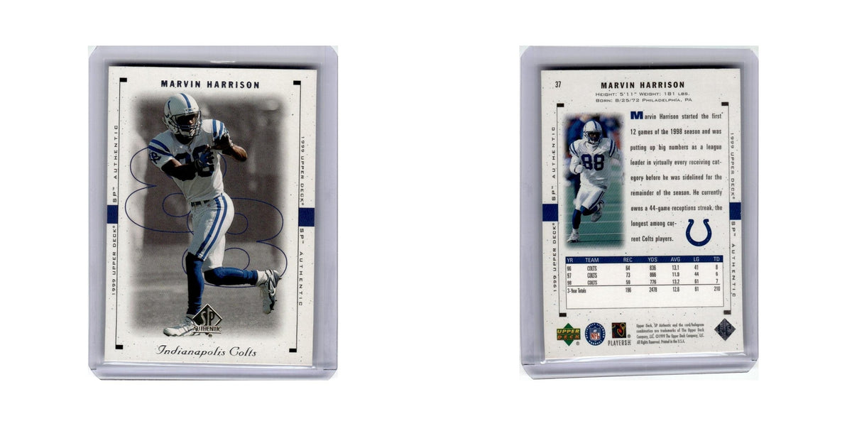 Marvin Harrison 1999 SP Authentic #37 Indianapolis Colts Football Card NM