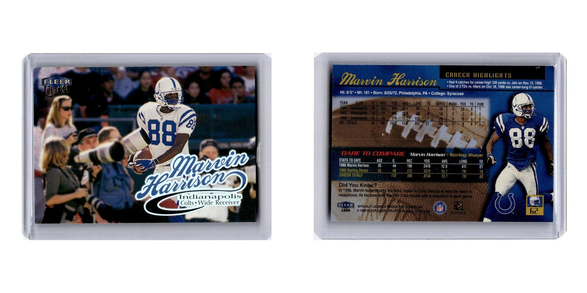 Marvin Harrison 1999 Fleer Ultra #62 Indianapolis Colts Football Card NM