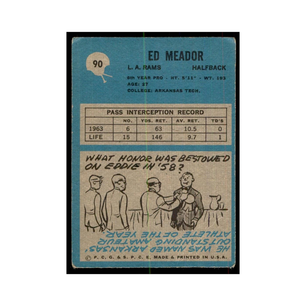 1964 Philadelphia (damaged) Ed Meador Football Cards #90