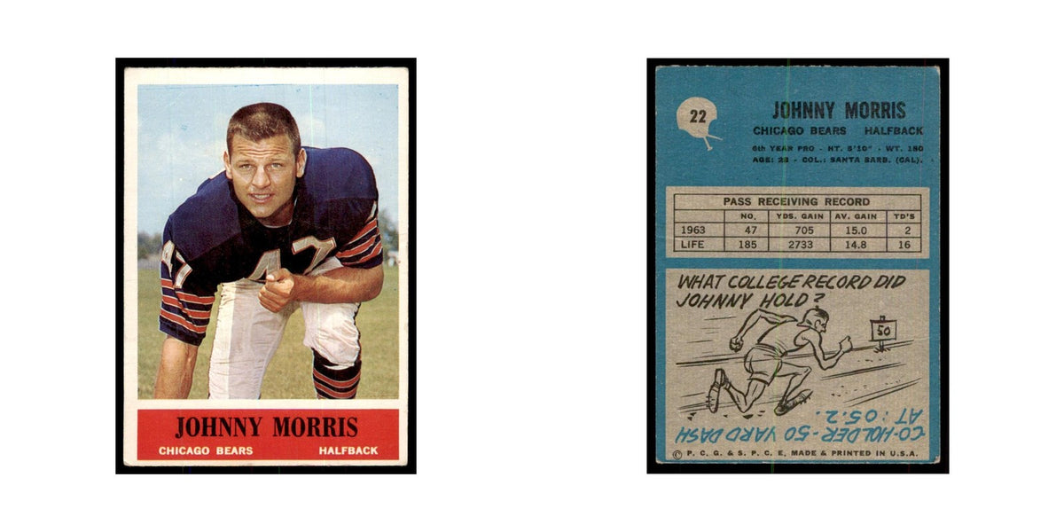 1964 Philadelphia (damaged) Johnny Morris Football Cards #22