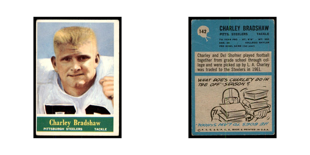 1964 Philadelphia (damaged) Charley Bradshaw Football Cards #142