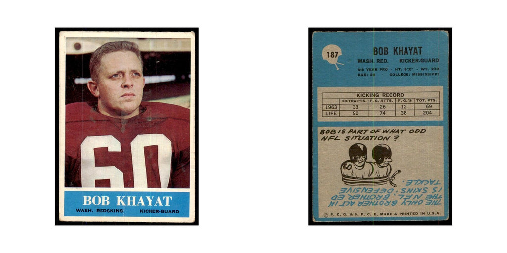 1964 Philadelphia (damaged) Bob Khayat Football Cards #187