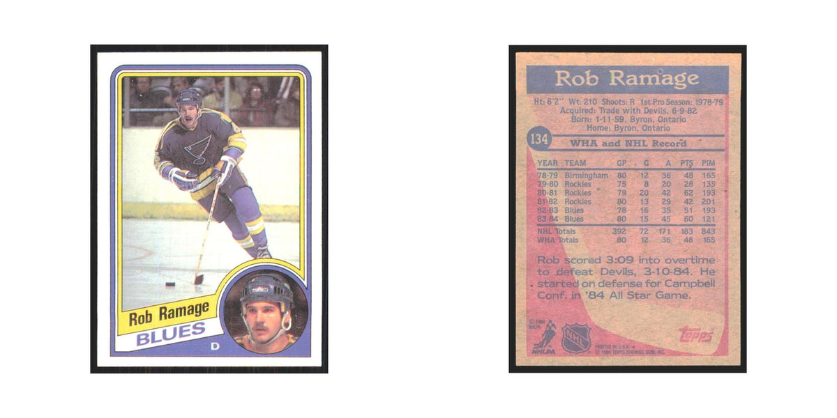 1984 Topps Rob Ramage St. Louis Blues #134