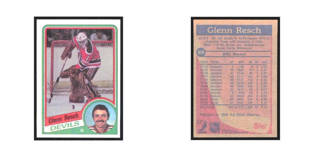 1984 Topps Glenn Resch New Jersey Devils #89