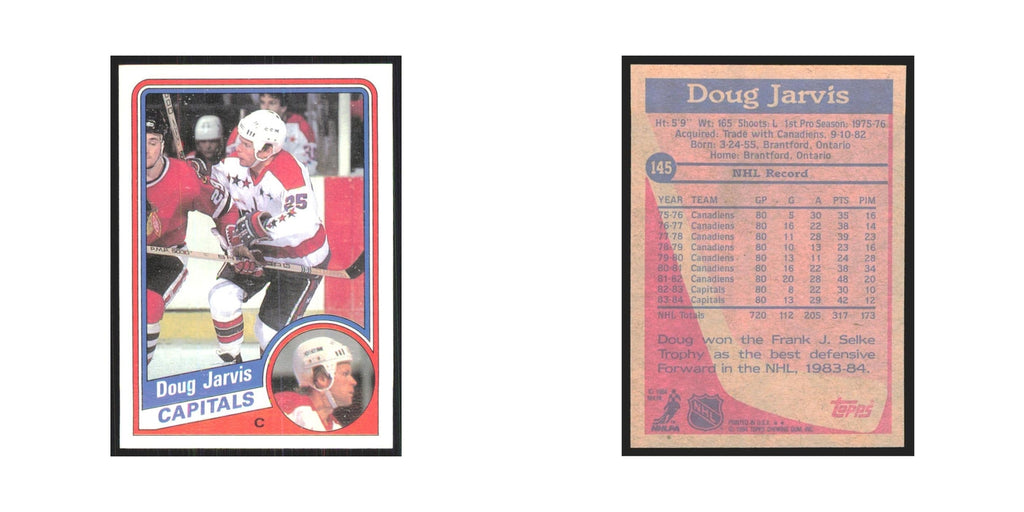 1984 Topps Doug Jarvis Washington Capitals #145