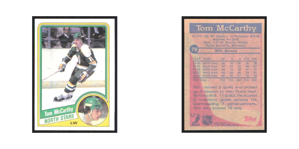 1984 Topps Tom McCarthy Minnesota North Stars #78