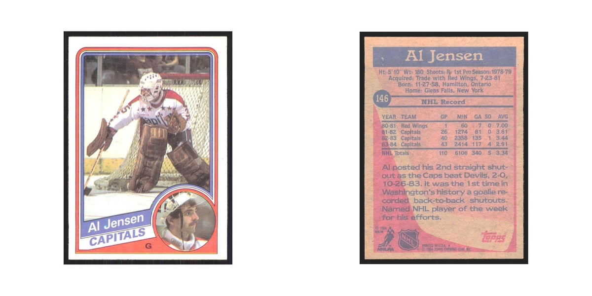 1984 Topps Al Jensen Washington Capitals #146