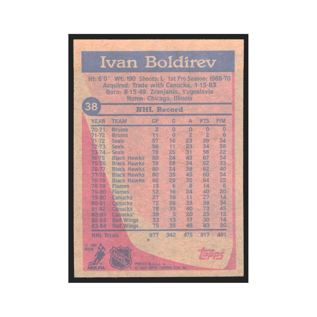 1984 Topps Ivan Boldirev Detroit Red Wings #38