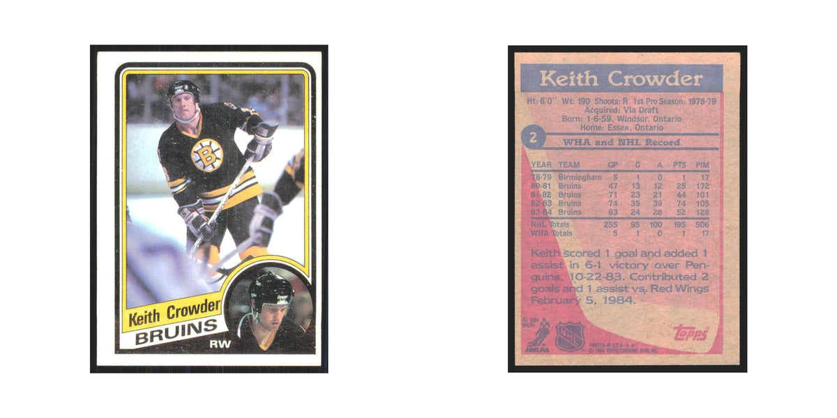 1984 Topps Keith Crowder Boston Bruins #2