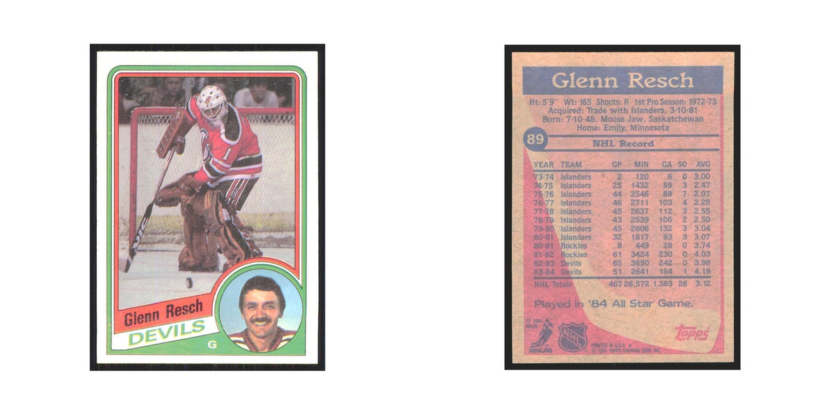 1984 Topps Glenn Resch New Jersey Devils #89