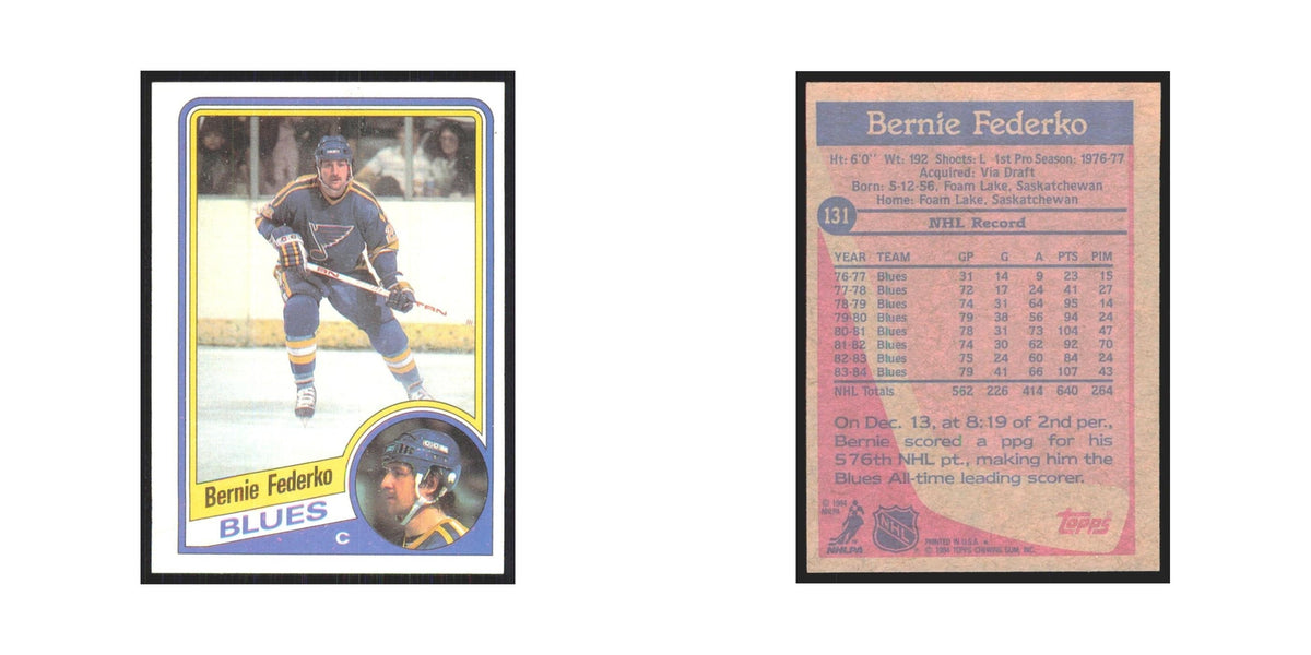 1984 Topps Bernie Federko St. Louis Blues #131