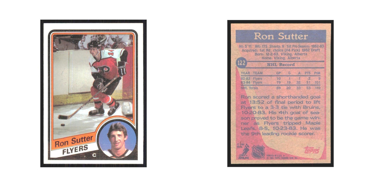 1984 Topps Ron Sutter Philadelphia Flyers #122