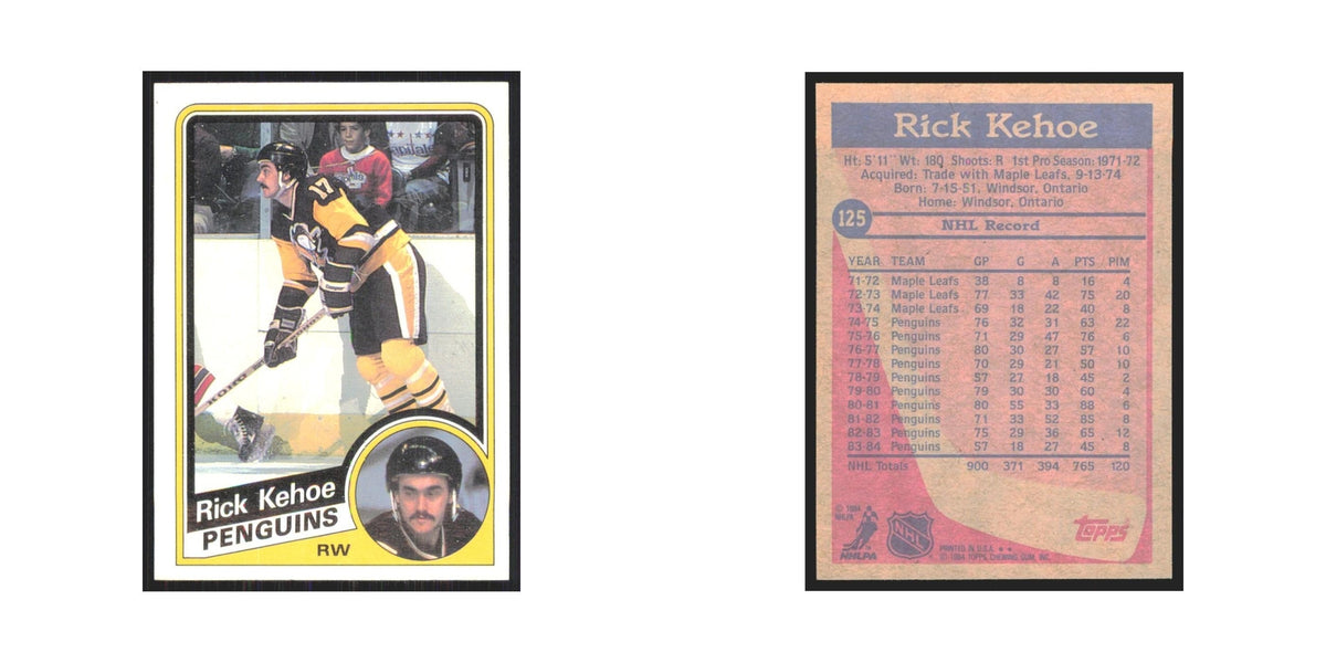 1984 Topps Rick Kehoe Pittsburgh Penguins #125