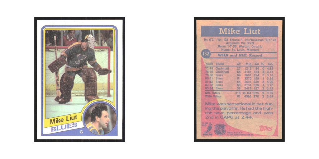 1984 Topps Mike Liut St. Louis Blues #132