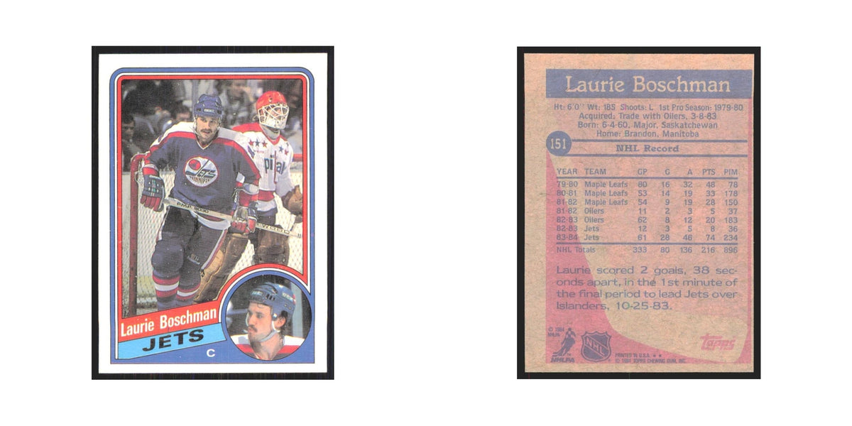 1984 Topps Laurie Boschman Winnipeg Jets #151