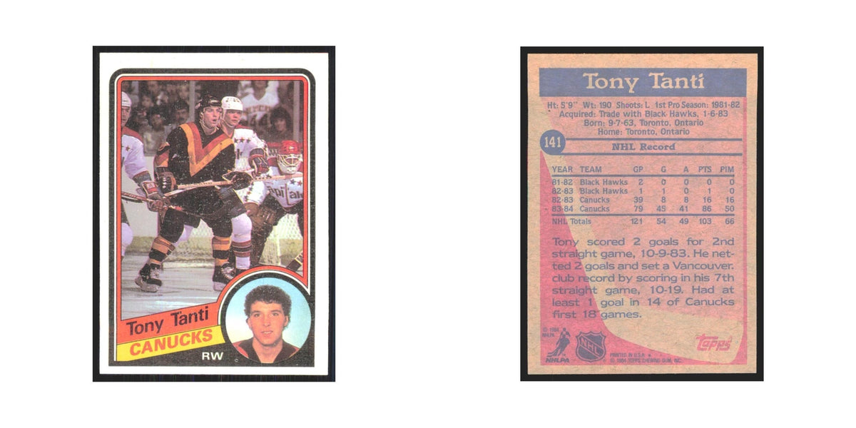 1984 Topps Tony Tanti Vancouver Canucks #141