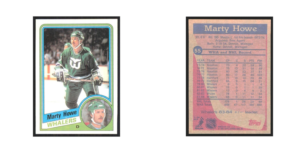 1984 Topps Marty Howe Hartford Whalers #55